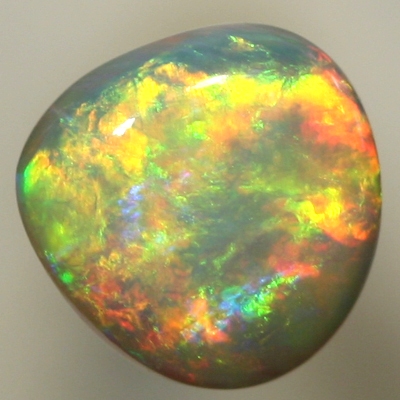 SOLID SEMI BLACK OPAL Double sided with high dome, red Flame pattern. SEE VIDEO